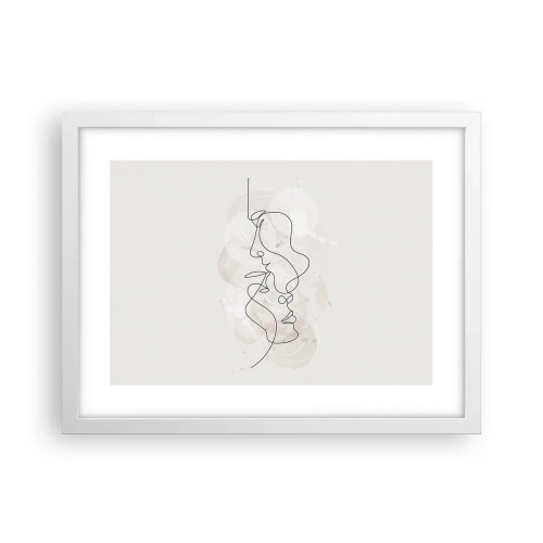 Póster en marco blanco - En un abrazo - 40x30 cm