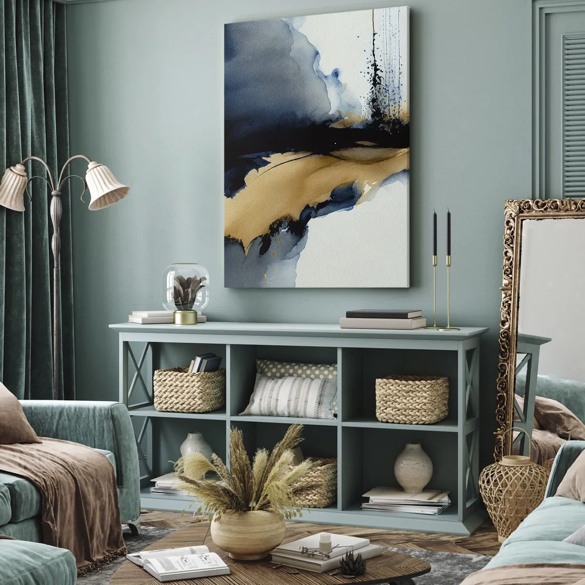 Cuadro sobre lienzo - Impresión de Imagen - Tras el telón - 65x120 cm