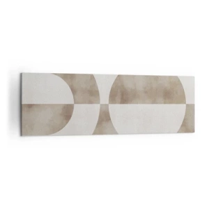 Cuadro sobre lienzo - Impresión de Imagen - Un cuadro abstracto en tonos beige con formas geométricas y simetría. - 160x50cm - Similitudes y diferencias - Decoración de pared moderna para salón y dormitorio ARTTOR
