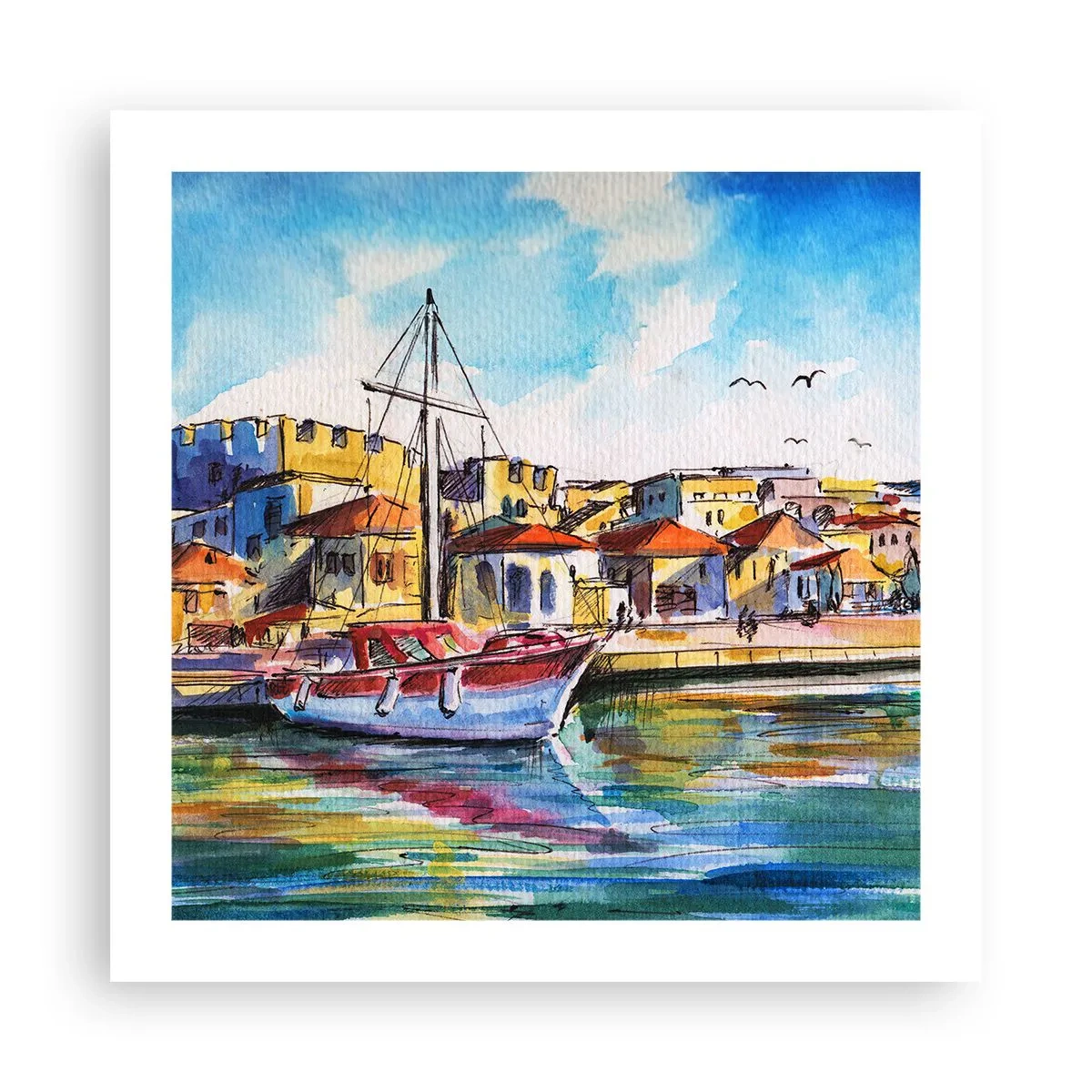 Póster - Tarde de arco iris - 50x50 cm