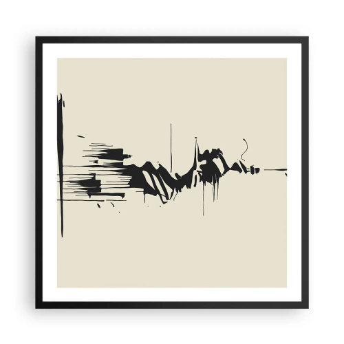 Póster en marco negro - Abstracción apresurada - 60x60 cm