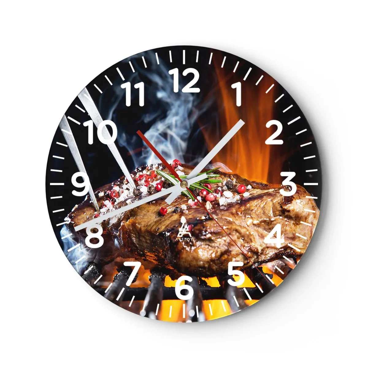 Reloj de pared - Reloj de vidrio - Jugoso y fragante - 30x30 cm