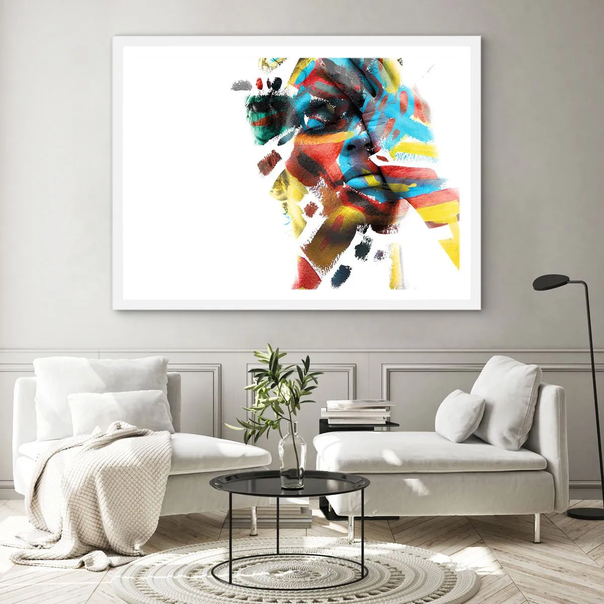 Póster en marco blanco - Una personalidad colorida - 50x40 cm
