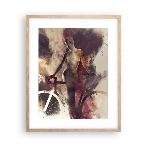 Póster en marco roble claro - En las formas de mármol un alma ciclista - 40x50 cm