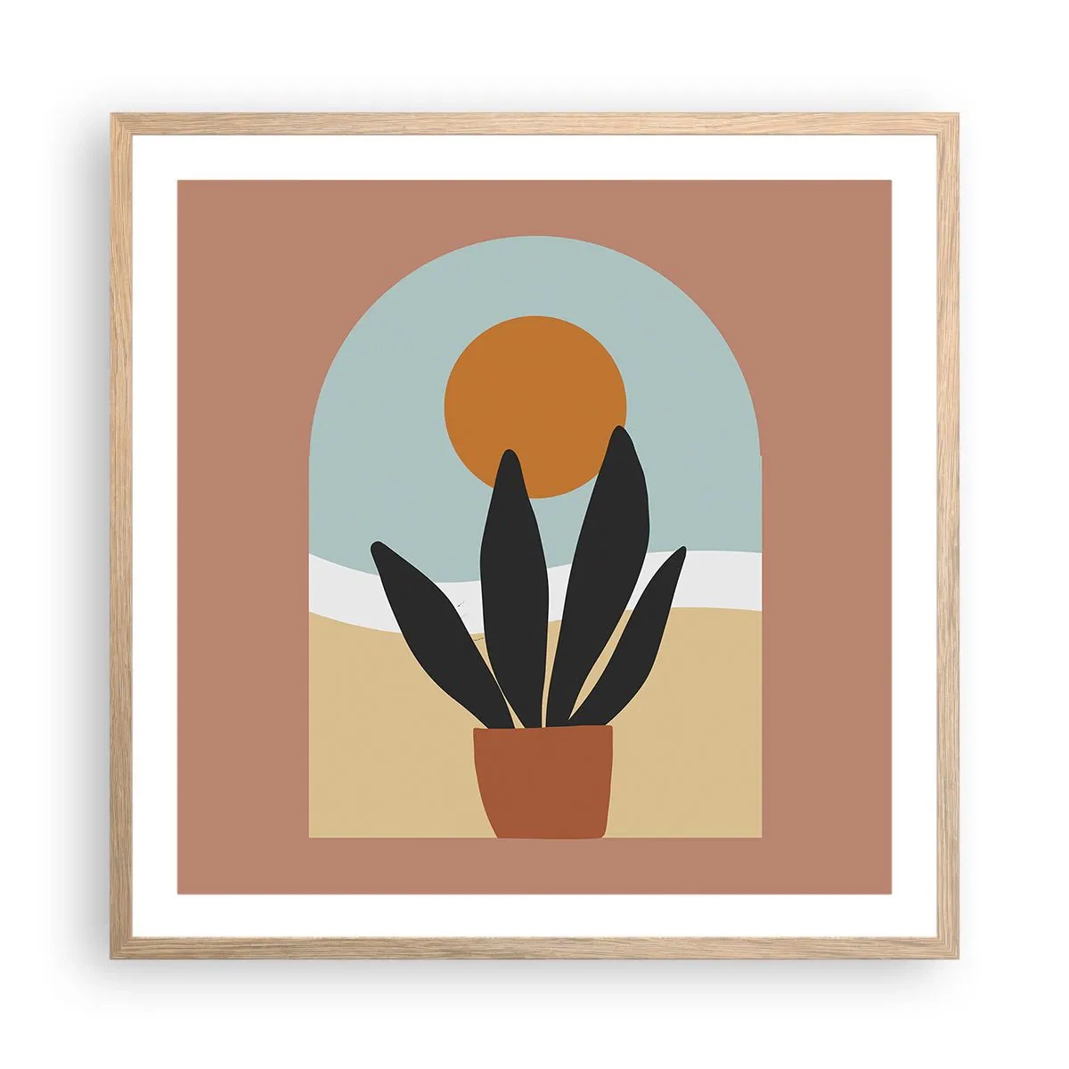 Póster en marco roble claro - Pequeñas alegrías - 60x60 cm