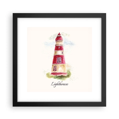 Póster en marco negro - Siempre observando - 30x30 cm