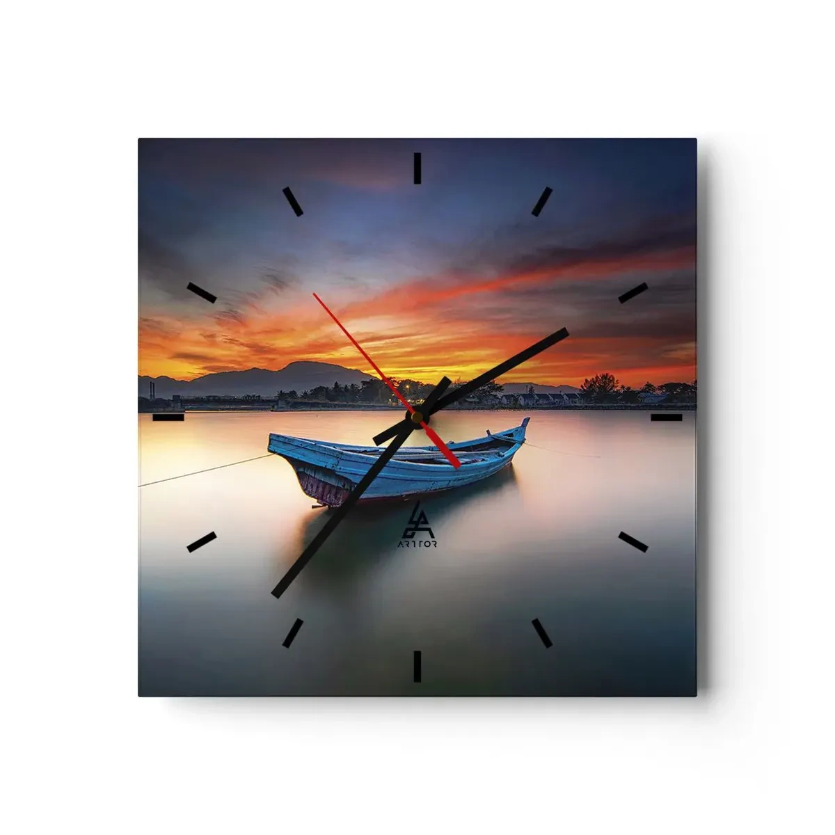 Reloj de pared - Reloj de vidrio - Se avecina una buena noche - 40x40 cm