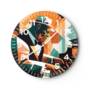 Reloj de pared - Reloj de vidrio - Todo ese jazz que llevas dentro - 40x40 cm