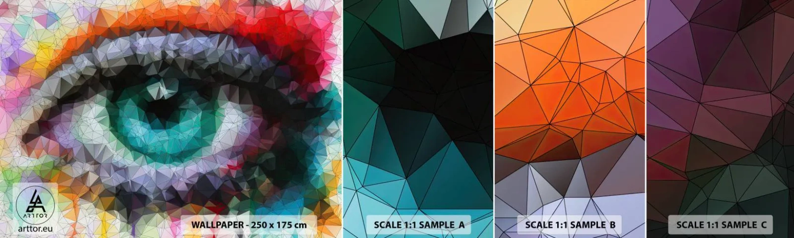 Muestra De Fotomural Standard Eco - El brillo cristalino de los ojos - Abstracción, Ojo, Gráficos - 100x30 cm