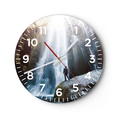 Reloj de pared - Reloj de vidrio - Impresionante vista - 30x30 cm