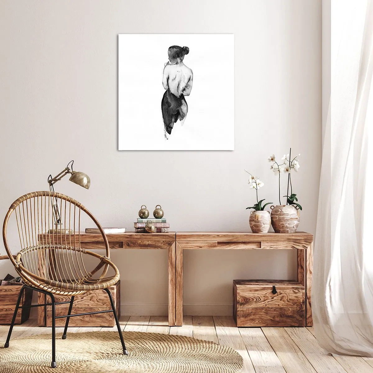 Cuadro sobre lienzo - Impresión de Imagen - Sin ella el mundo deja de tener sentido - 70x70 cm