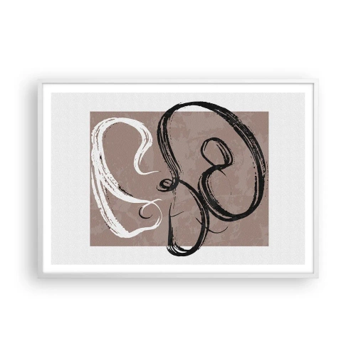 Póster en marco blanco - Composición: la búsqueda de la plenitud - 100x70 cm