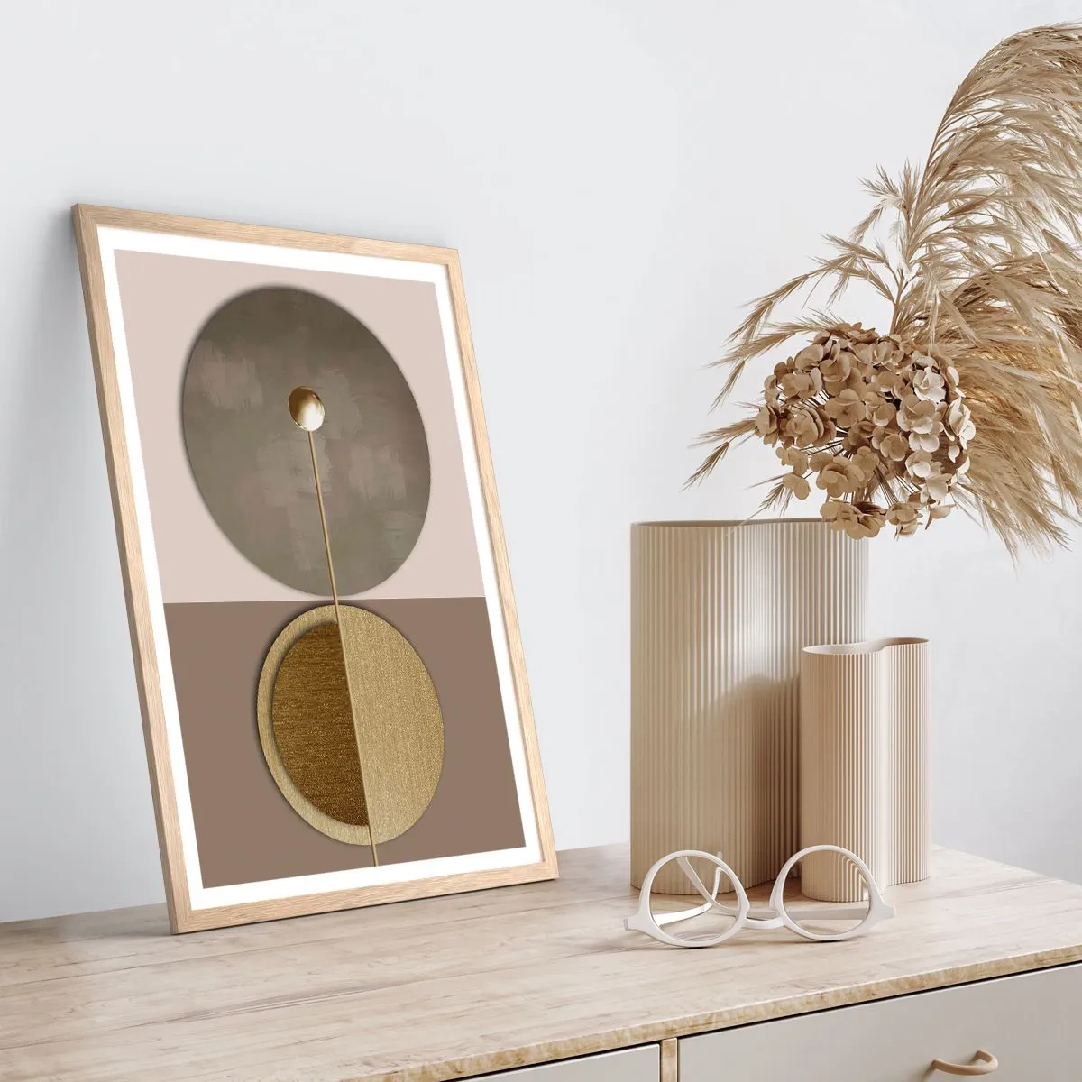 Póster en marco roble claro - Equilibrio perfecto - 70x100 cm