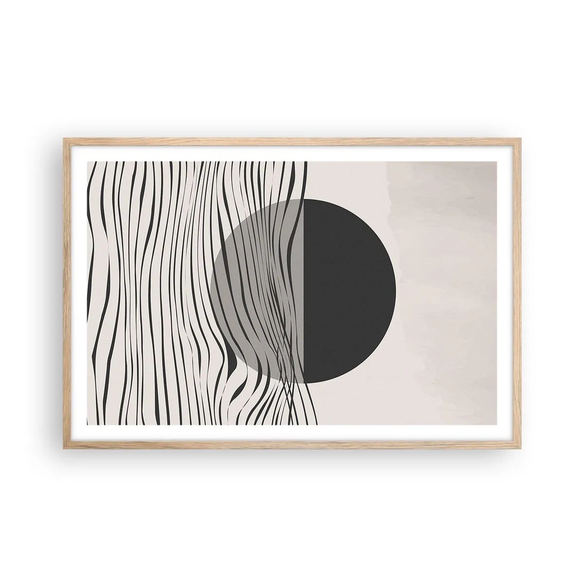 Póster en marco roble claro - Media composición - 91x61 cm