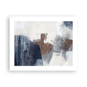 Póster - Formas azules y marrones - 50x40 cm