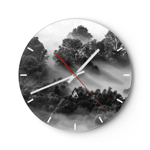 Reloj de pared - Reloj de vidrio - Levantarse del sueño - 40x40 cm