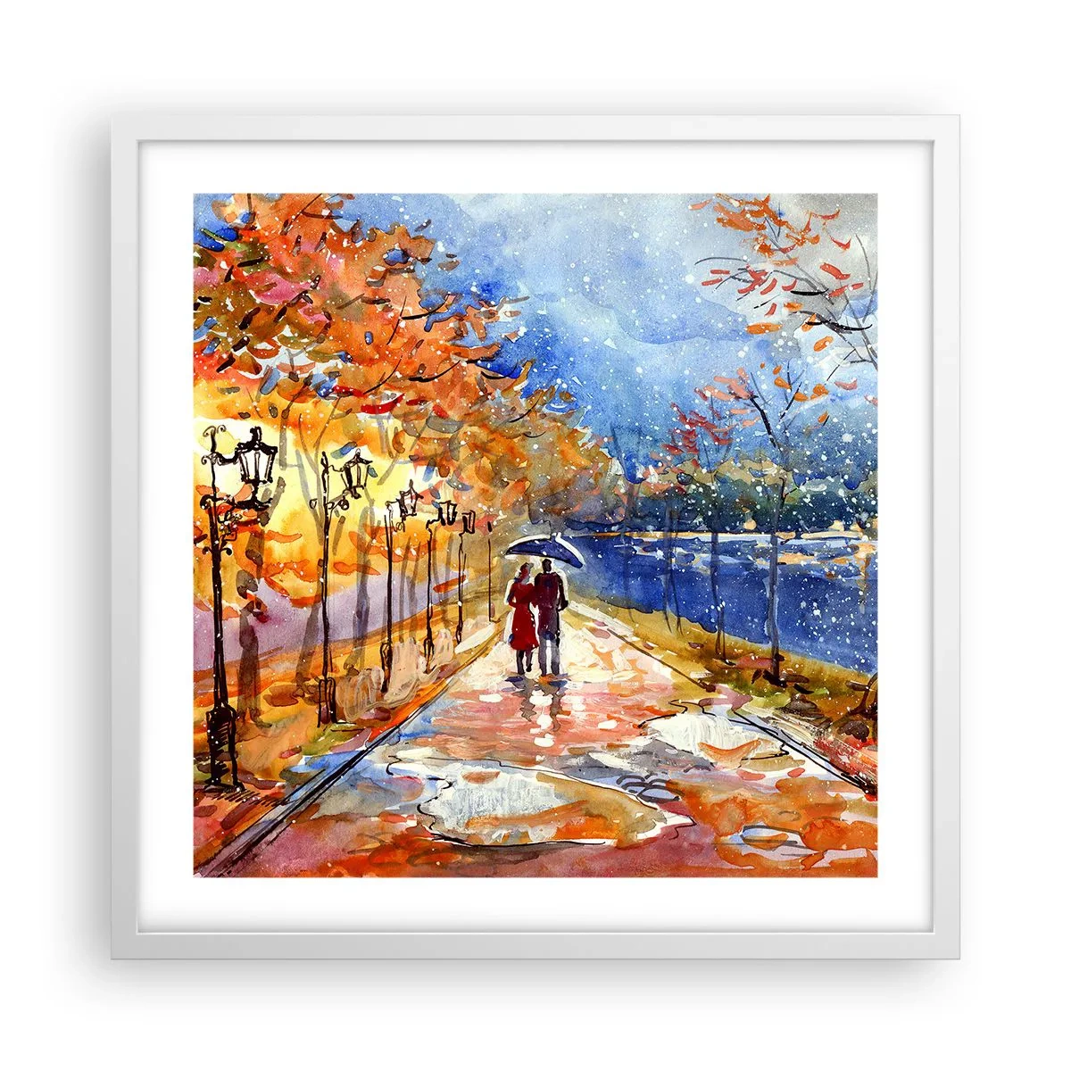 Póster en marco blanco - Juntos hasta el límite del tiempo - 50x50 cm