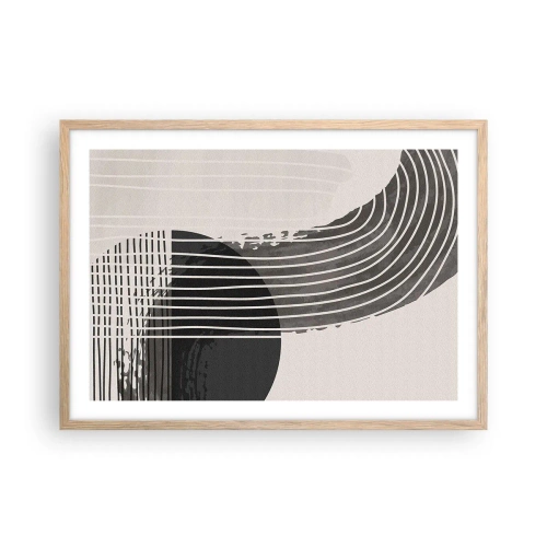 Póster en marco roble claro - Ida y vuelta - 70x50 cm