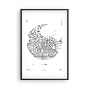 Póster en marco negro - Anatomía de Doha - 61x91 cm