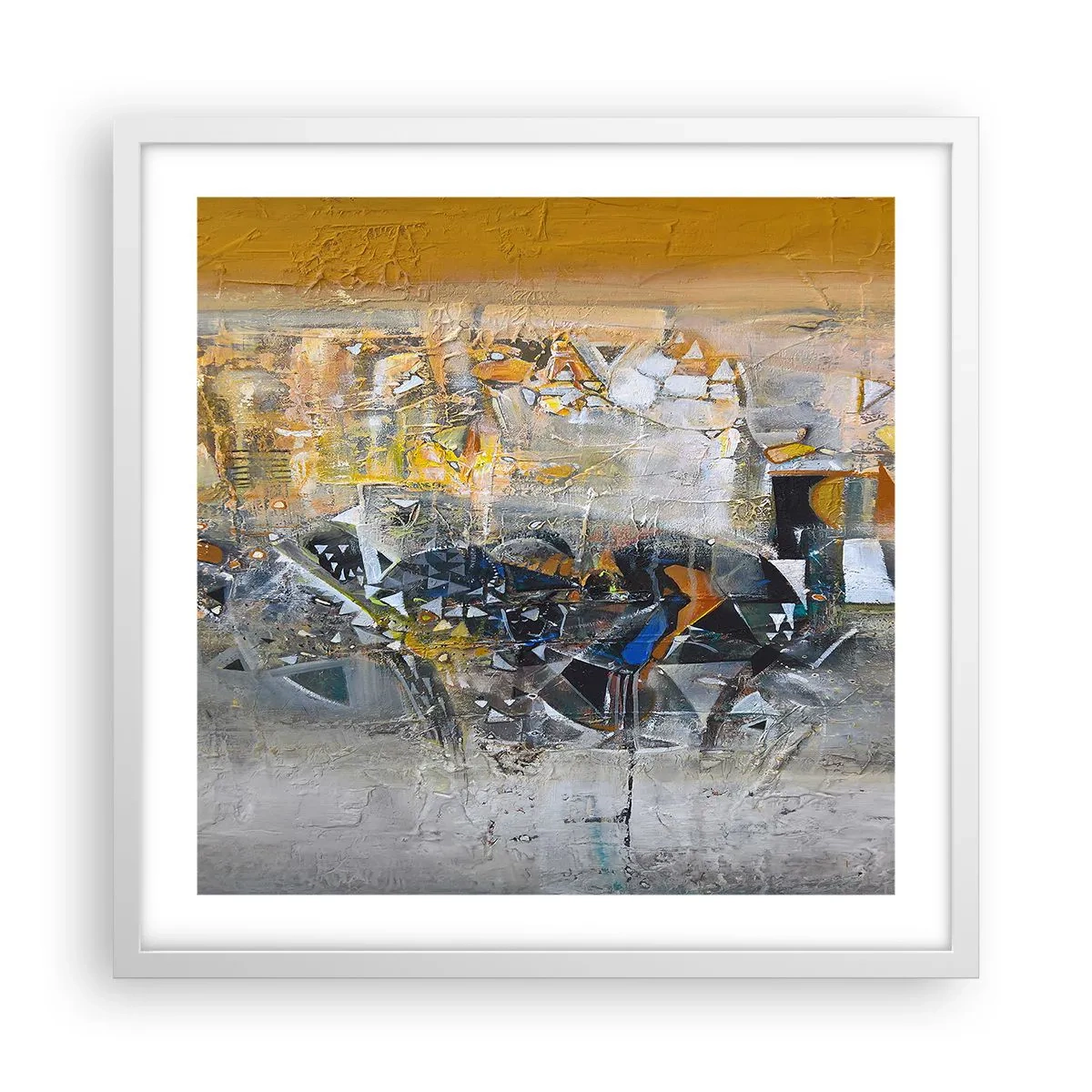 Póster en marco blanco - Todo se pondrá en su sitio - 50x50 cm