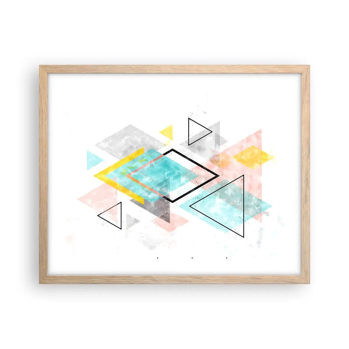 Póster en marco roble claro - Un juego geométrico - 50x40 cm