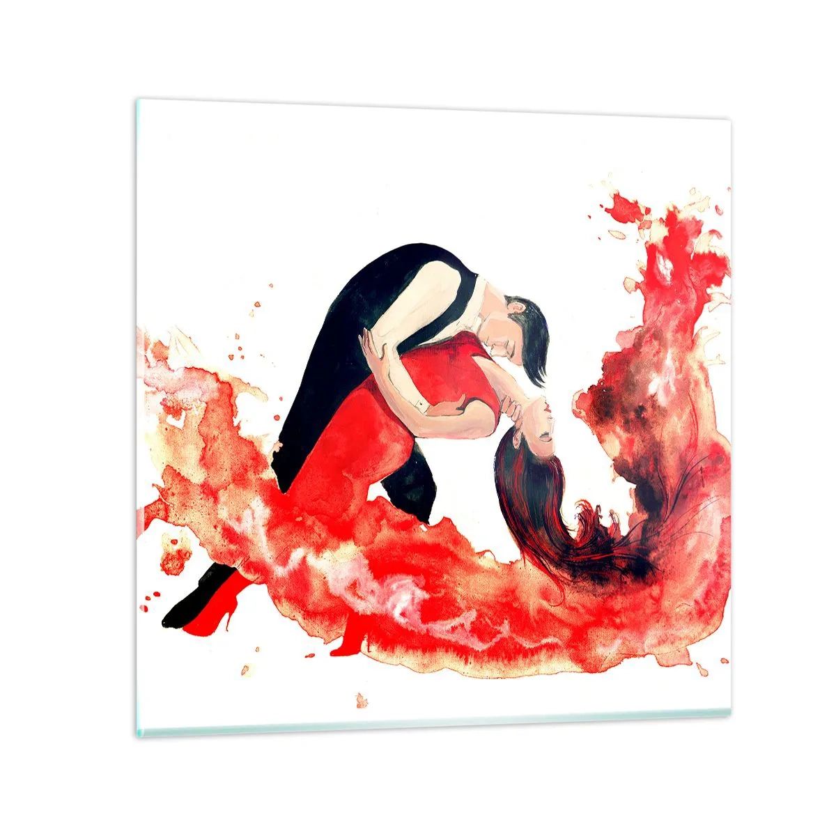 Cuadro sobre vidrio - Impresiones sobre Vidrio - El tango: una ola sensual - 70x70 cm