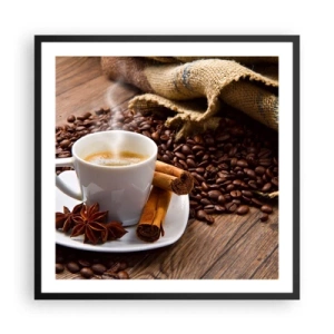 Póster en marco negro - Sabor y aroma picante - 60x60 cm