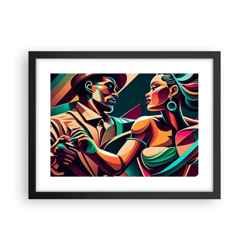 Póster en marco negro - Al ritmo del corazón - 40x30 cm