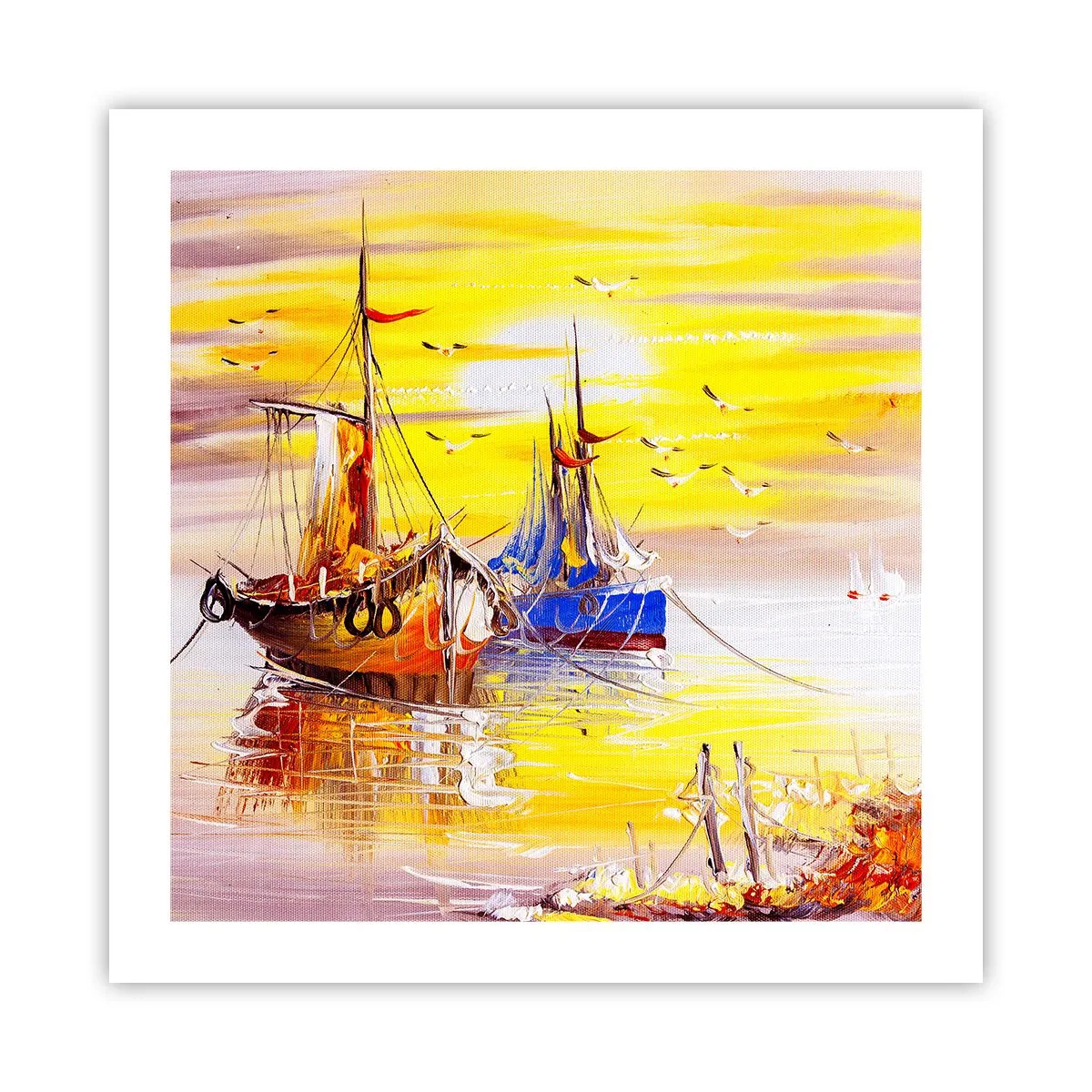 Póster - Un merecido descanso en el puerto - 50x50 cm