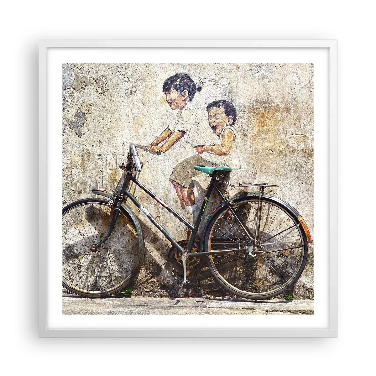 Póster en marco blanco - ¿Verdadero o falso? - 60x60 cm