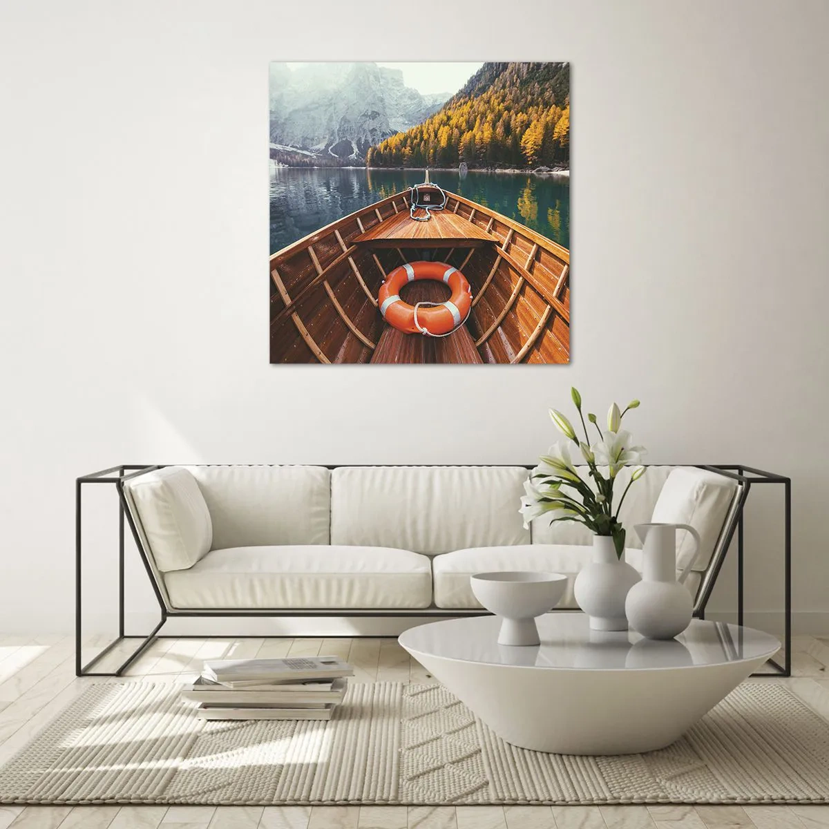 Cuadro sobre vidrio - Impresiones sobre Vidrio - Viaje a la montaña - 70x70 cm