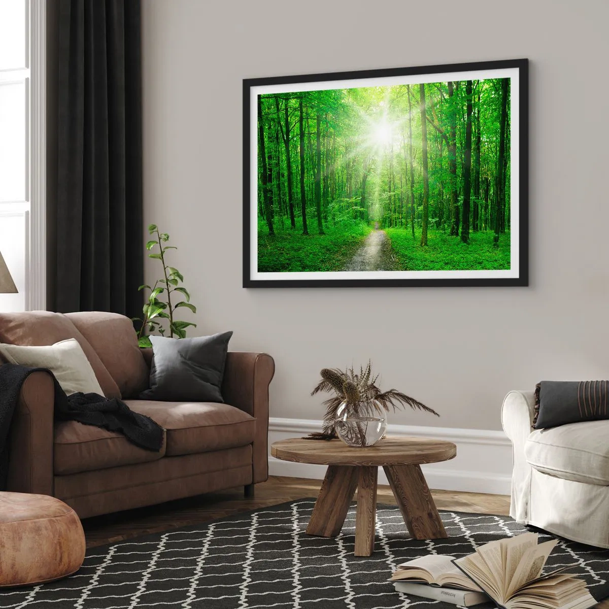 Póster en marco negro - Catedral verde - 91x61 cm
