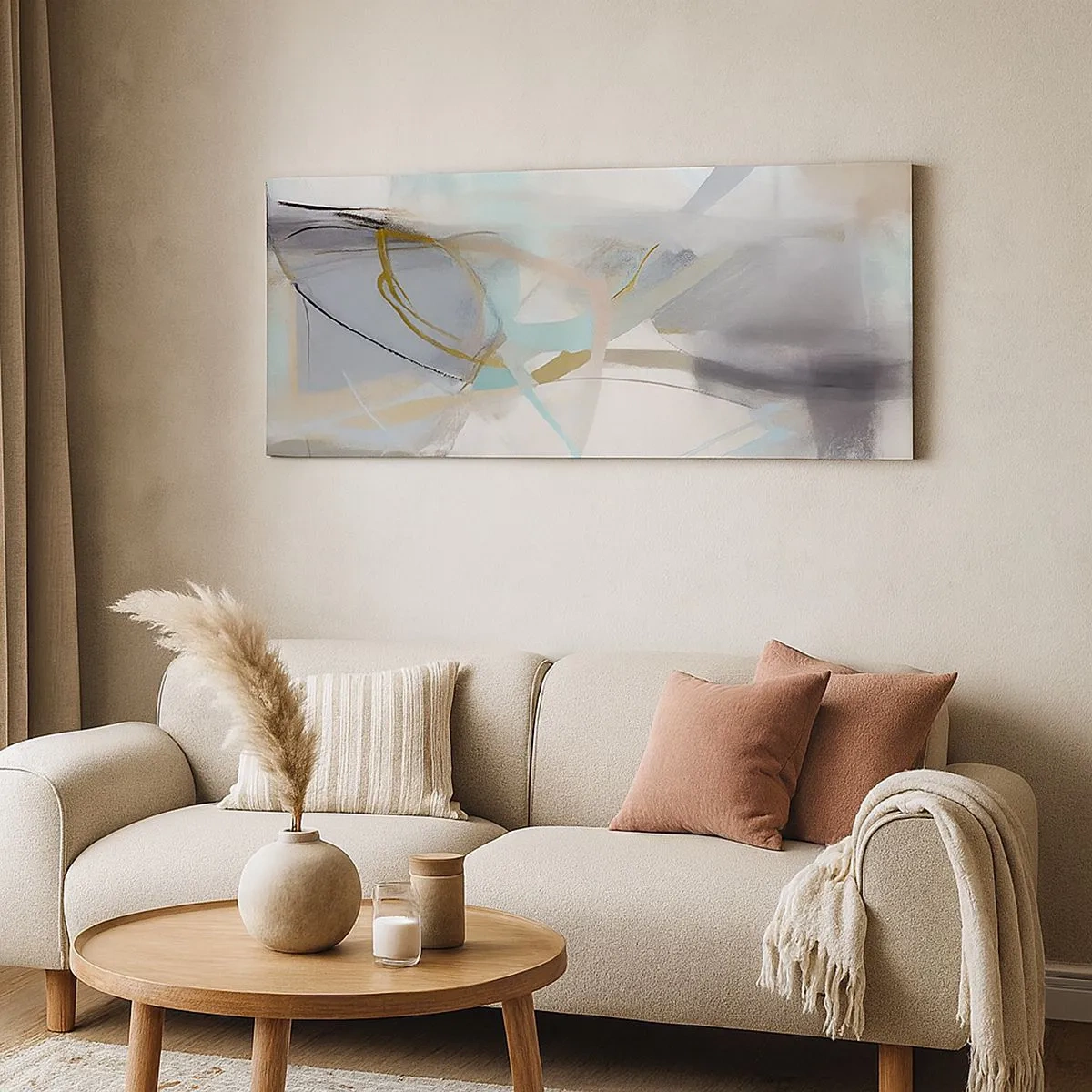 Cuadro sobre lienzo - Impresión de Imagen - Abstracción brumosa - 100x40 cm