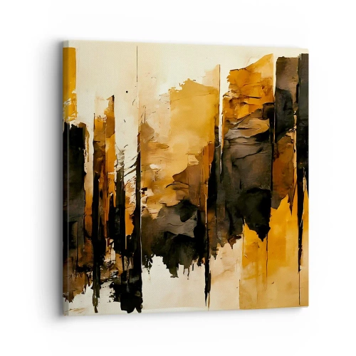 Cuadro sobre lienzo - Impresión de Imagen - Armonía de negro y oro - 30x30 cm
