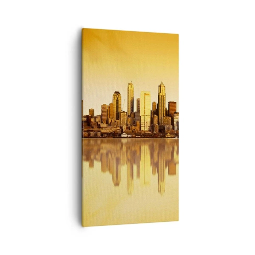 Cuadro sobre lienzo - Impresión de Imagen - El silencio de la metrópoli - 55x100 cm