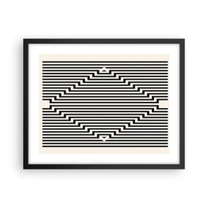 Póster en marco negro - Ilusión geométrica - 50x40 cm