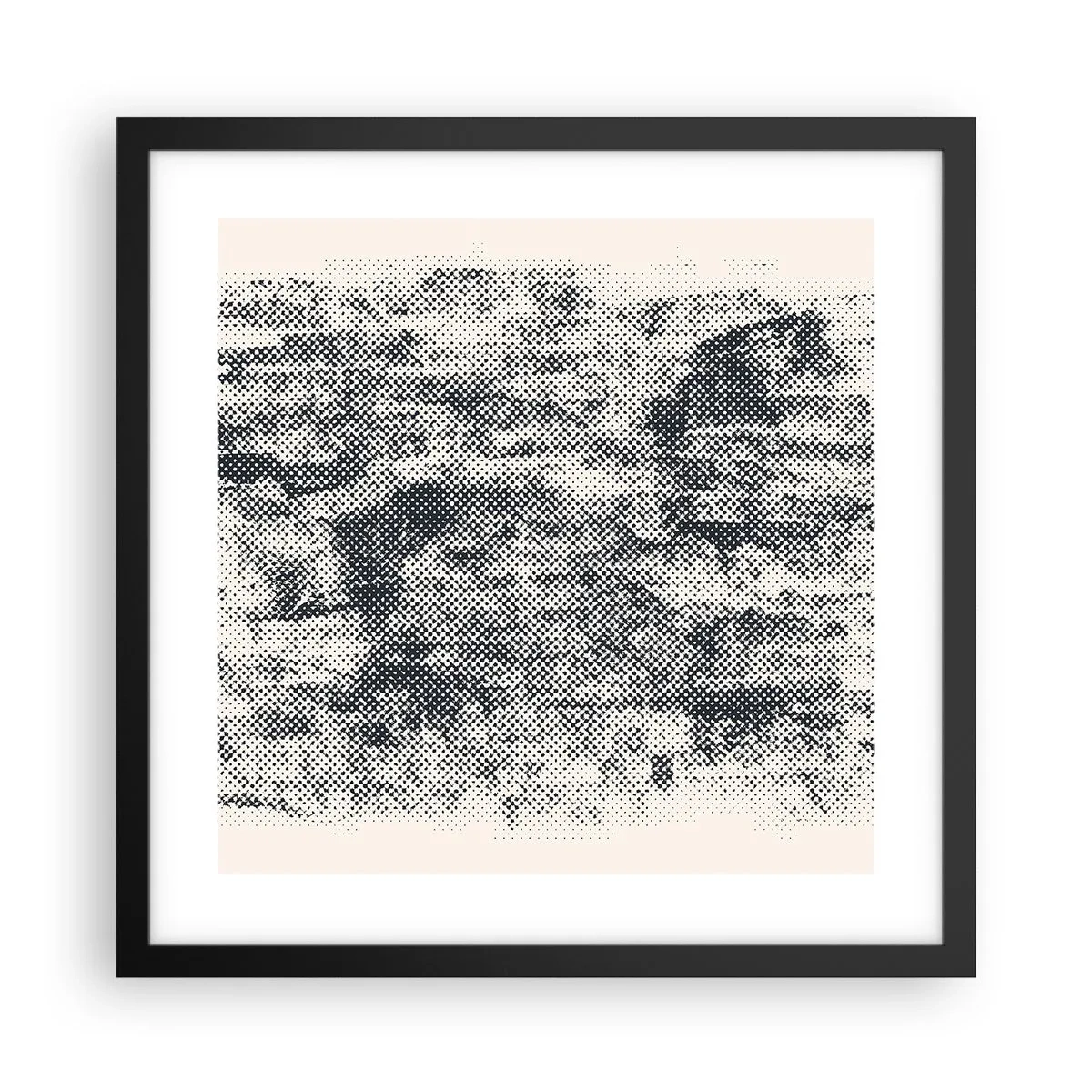 Póster en marco negro - Composición brumosa - 40x40 cm