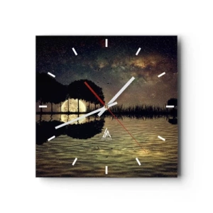 Reloj de pared - Reloj de vidrio - Noche en el fin del mundo - 40x40 cm