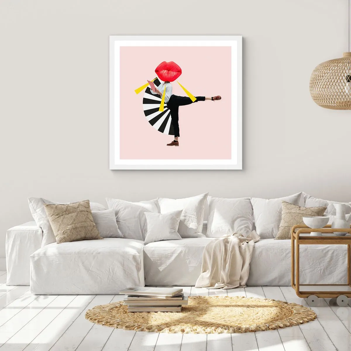 Póster en marco blanco - Arte pop surrealista - 60x60 cm