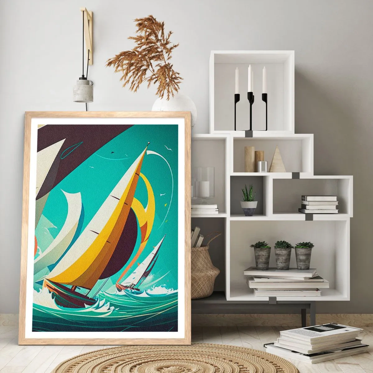 Póster en marco roble claro - Afrontar los elementos - 30x40 cm