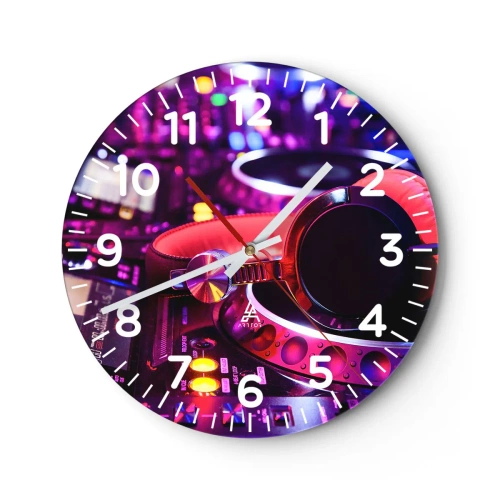 Reloj de pared - Reloj de vidrio - Antes de que comience la diversión - 30x30 cm