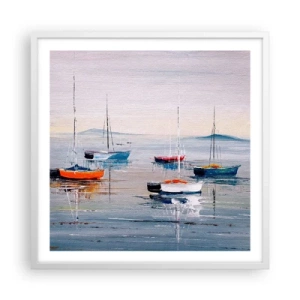 Póster en marco blanco - Un más que merecido descanso - 60x60 cm