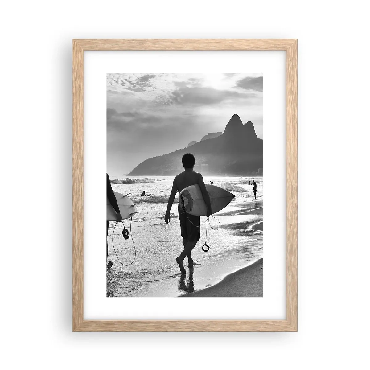 Póster en marco roble claro - Samba para una ola - 30x40 cm