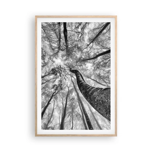 Póster en marco roble claro - Carrera hacia la luz - 61x91 cm