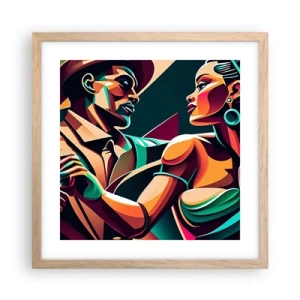 Póster en marco roble claro - Al ritmo del corazón - 40x40 cm