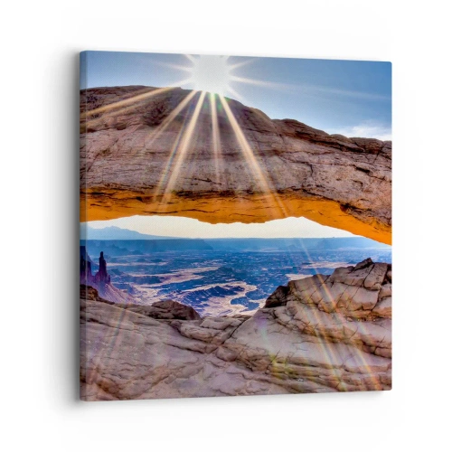 Cuadro sobre lienzo - Impresión de Imagen - A través de la puerta de la roca - 30x30 cm