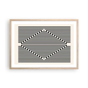 Póster en marco roble claro - Ilusión geométrica - 70x50 cm