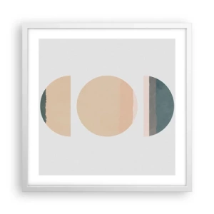 Póster en marco blanco - Círculo tras círculo - 50x50 cm