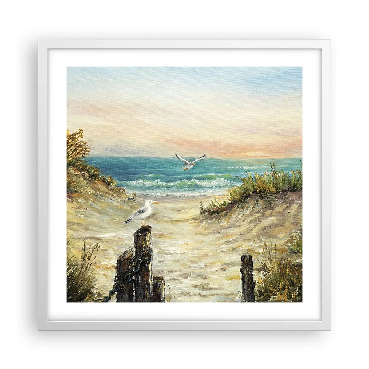 Póster en marco blanco - Un retiro ventoso - 50x50 cm