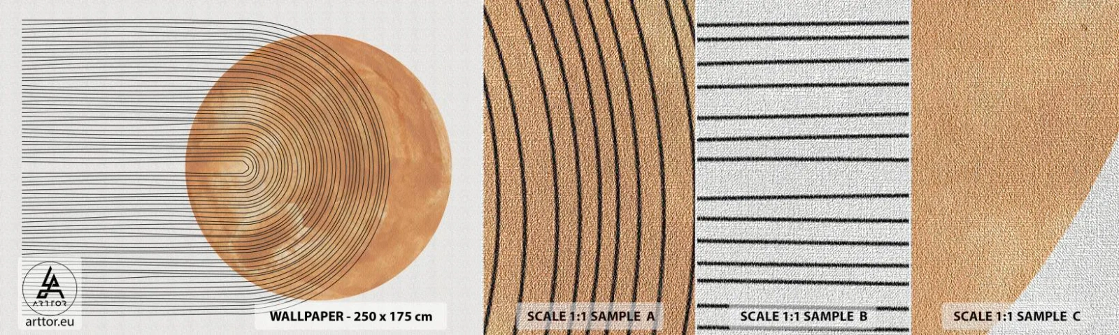 Muestra de fotomural Premium Canvas - Una composición soleada - bohemia, Sol, Minimalismo - 100x30 cm